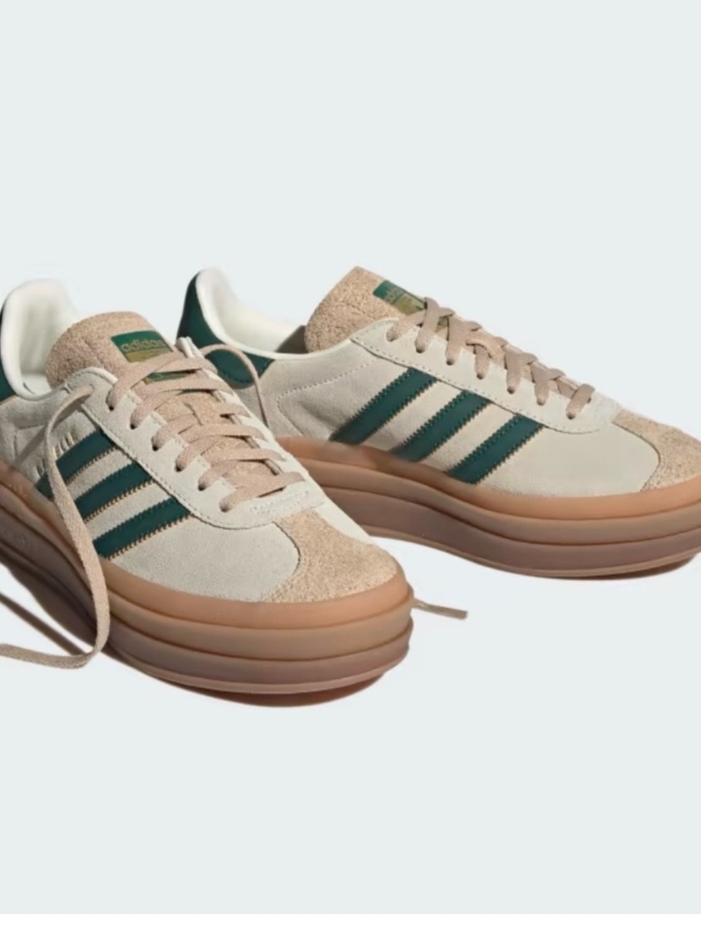 Adidas Women's Gazelle Bold 'Magic Beige Collegiate Green' platform